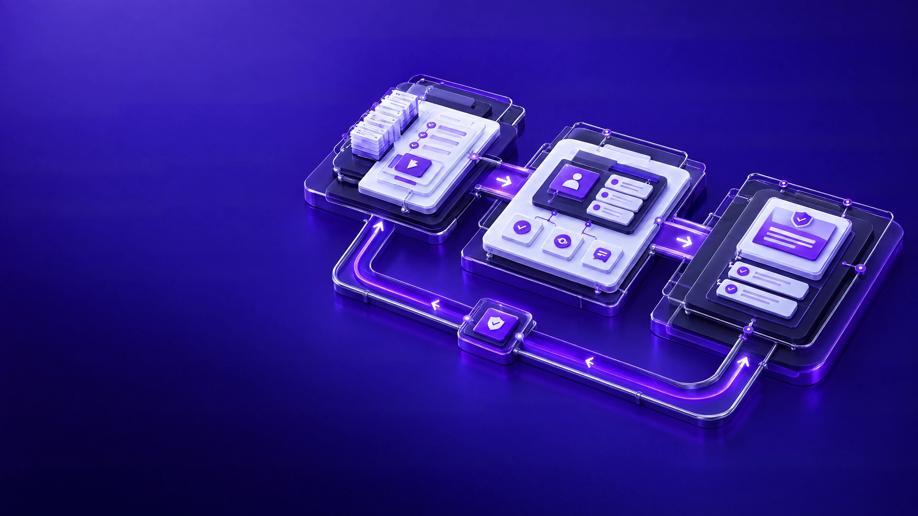 Illustrative connected operating system for execution, review and improvement